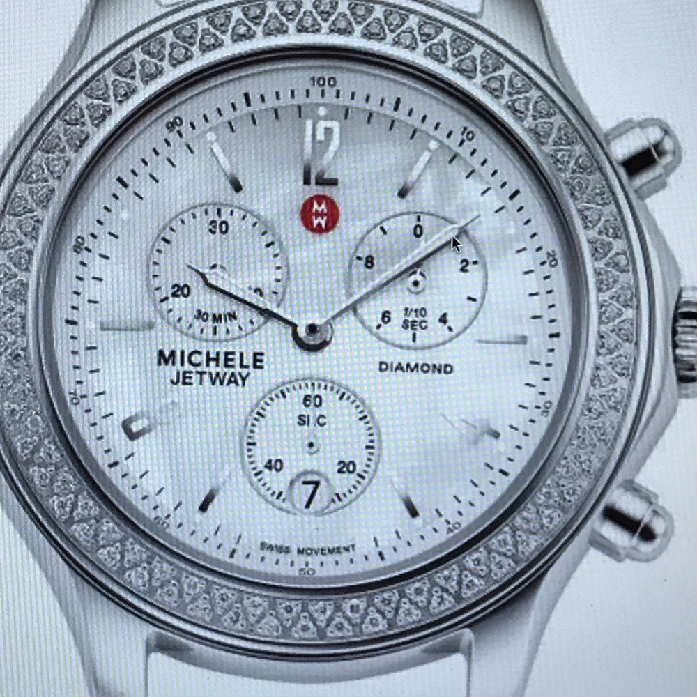 Michele Jetway Diamond Bezel Watch